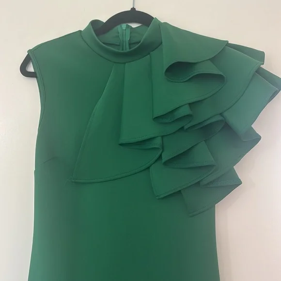 Women's Cocktail Bodycon Ruffle Sleeveless Formal Midi Pencil Dress - Picture 3 of 4